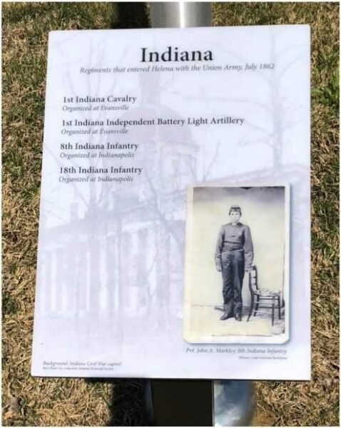 THE UNION ARMY MARCHES INTO HELENA REGIMENTS WAR MEMORIAL PLAQUE B