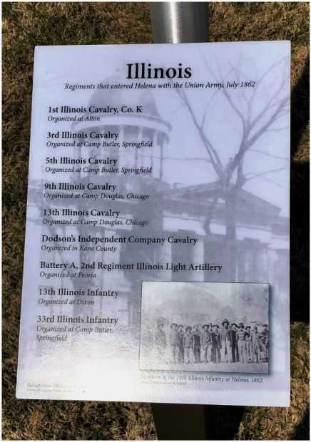 THE UNION ARMY MARCHES INTO HELENA REGIMENTS WAR MEMORIAL PLAQUE A