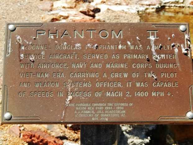 PHANTOM II WAR  MEMORIAL AIRCRAFT PLAQUE
