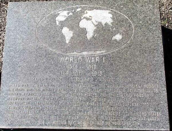 BEAVERCREEK WORLD WAR I MEMORIAL TABLET