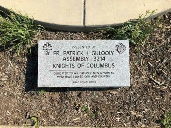 KNIGHTS OF COLUMBUS ASSEMBLY 3214 VETERANS MEMORIAL FLAGPOLE DEDICATION STONE