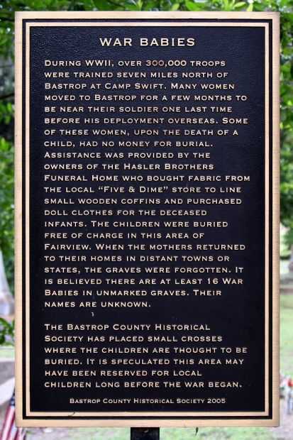 WAR BABIES MEMORIAL PLAQUE
