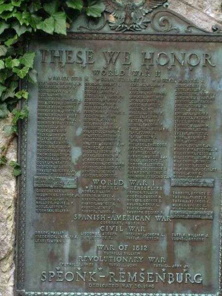 SPEONK-REMSENBURG WAR MEMORIAL PLAQUE