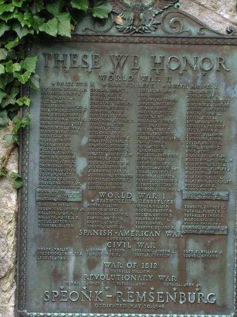 SPEONK-REMSENBURG WAR MEMORIAL PLAQUE