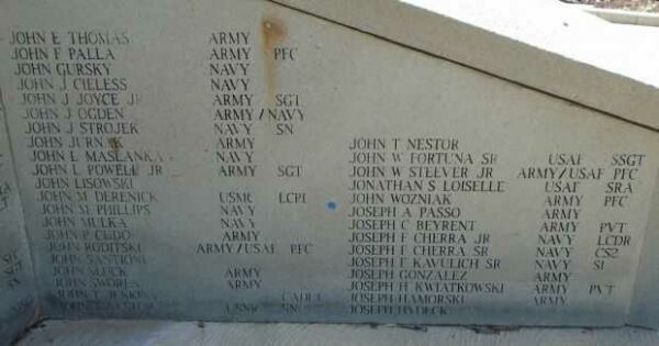 TAYLOR VETERANS MEMORIAL HONOR ROLL STONE E