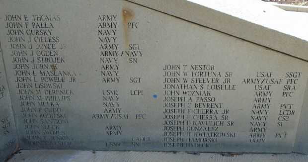 TAYLOR VETERANS MEMORIAL HONOR ROLL STONE E