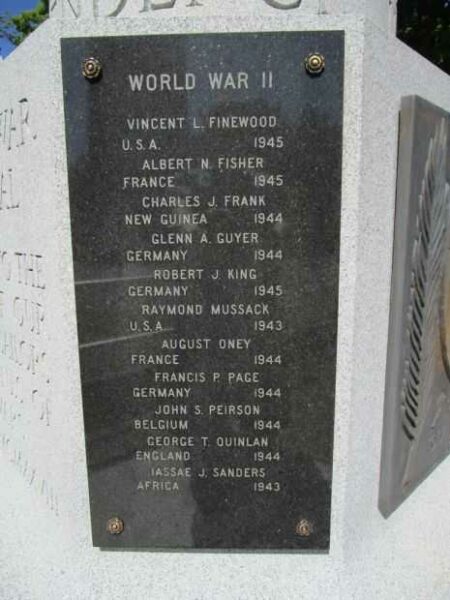 ARCADIA WAR MEMORIAL PLAQUE E
