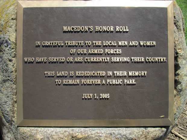 MACEDON’S HONOR ROLL MEMORIAL PARK PLAQUE