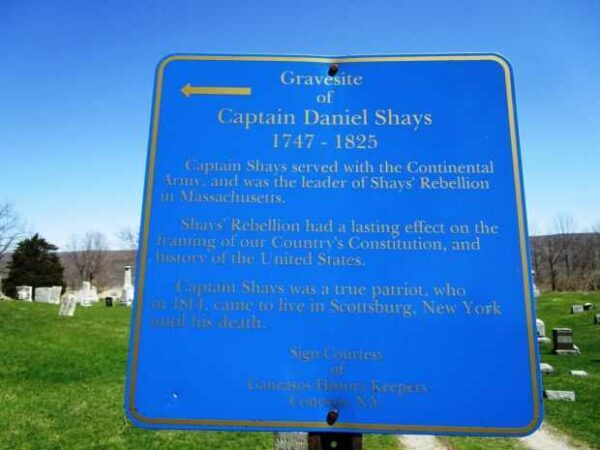GRAVESITE OF CAPTAIN DANIEL SHAYS MEMORIAL MARKER