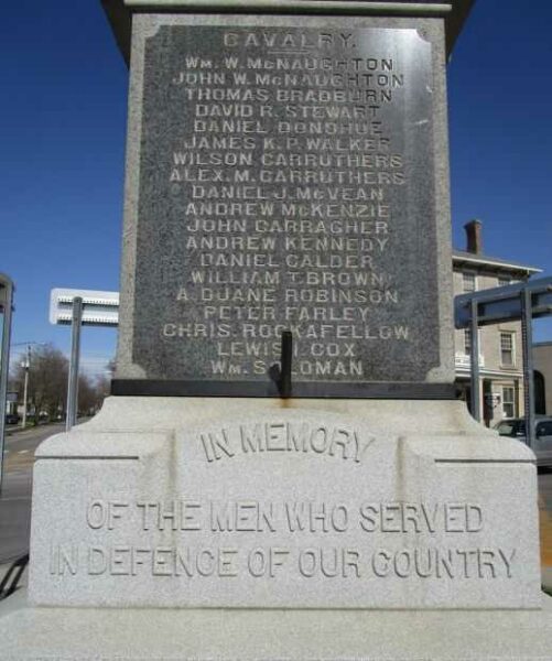 TOWN OF CALEDONIA CIVIL WAR MEMORIAL SIDE B
