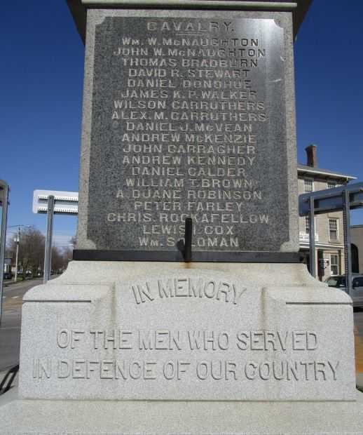 TOWN OF CALEDONIA CIVIL WAR MEMORIAL SIDE B