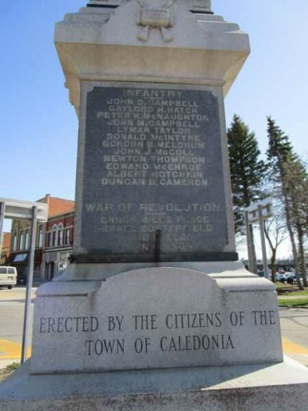 TOWN OF CALEDONIA CIVIL WAR MEMORIAL SIDE A