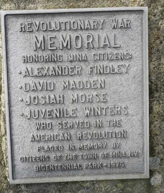 TOWN OF MINA REVOLUTIONARY WAR MEMORIAL PLAQUE
