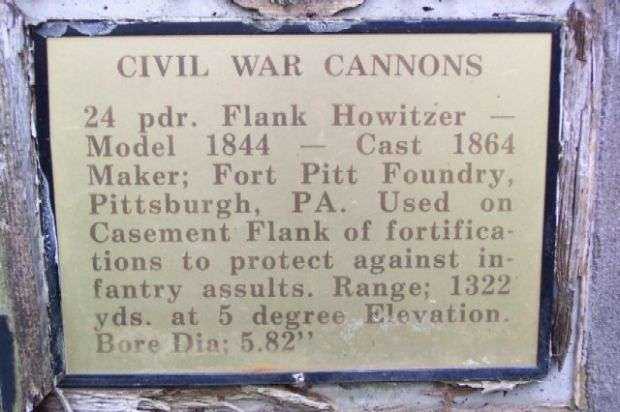 MANSFIELD CIVIL WAR MEMORIAL CANNONS PLAQUE