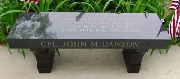 CPL. JOHN M. DAWSON WAR MEMORIAL BENCH