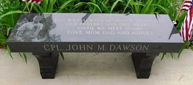 CPL. JOHN M. DAWSON WAR MEMORIAL BENCH