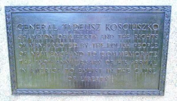 GENERAL TADEUSZ KOSCIUSZKO MEMORIAL PLAQUE