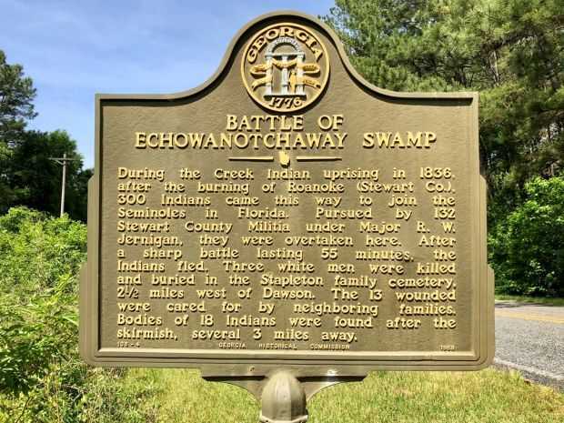 BATTLE OF ECHOWANOTCHAWAY SWAMP MEMORIAL MARKER
