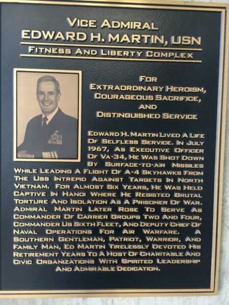 VICE ADMIRAL EDWARD H. MARTIN WAR MEMORIAL PLAQUE