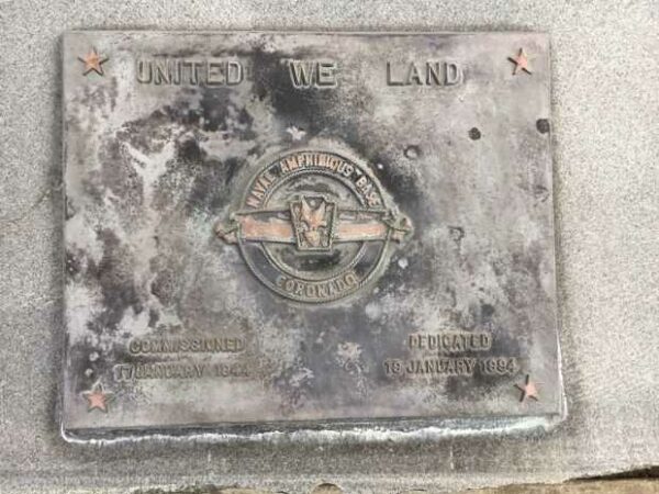 UNITED WE LAND WAR MEMORIAL PLAQUE