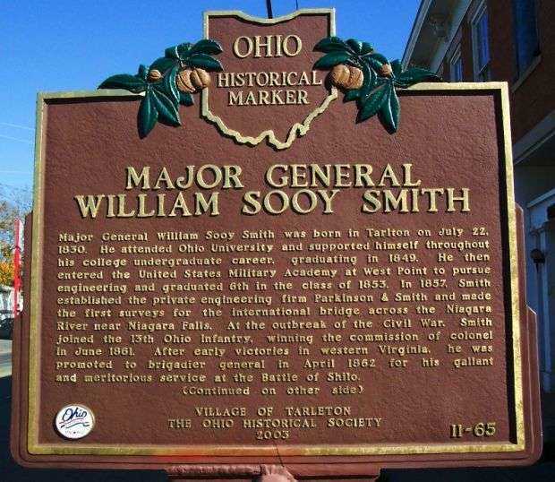 MAJOR GENERAL WILLIAM SOOY SMITH MEMORIAL MARKER SIDE A