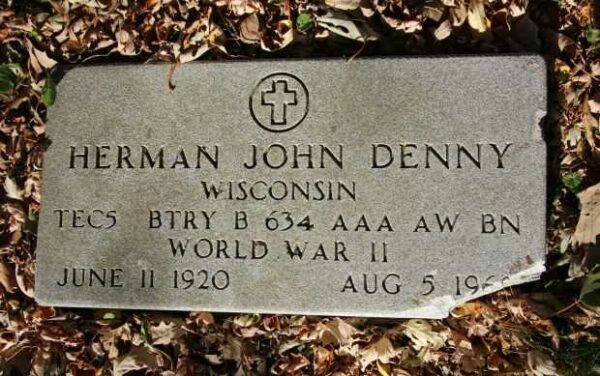 HERMAN JOHN DENNY MEMORIAL CEMETERY STONE