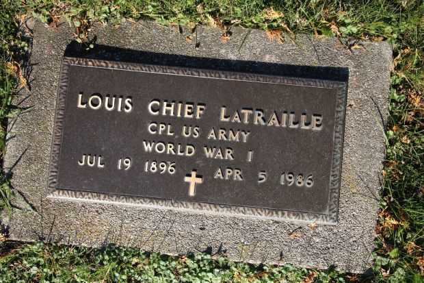 LOUIS CHIEF LATRAILLE MEMORIAL CEMETERY STONE
