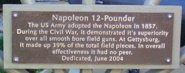 NAPOLEON 12-POUNDER WAR MEMORIAL CANNON PLAQUE