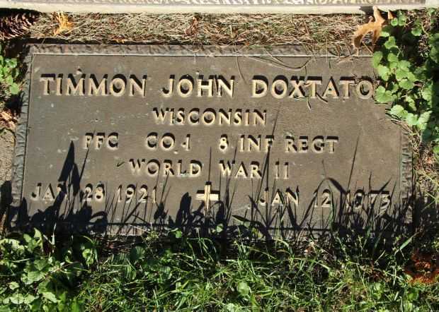 TIMMON JOHN DOXTATOR MEMORIAL CEMETERY STONE