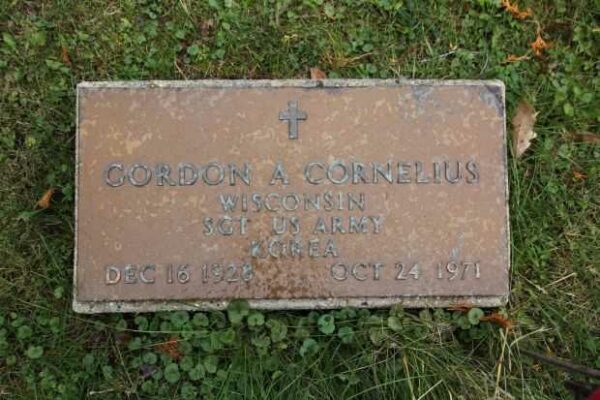 GORDON A CORNELIUS MEMORIAL CEMETERY STONE