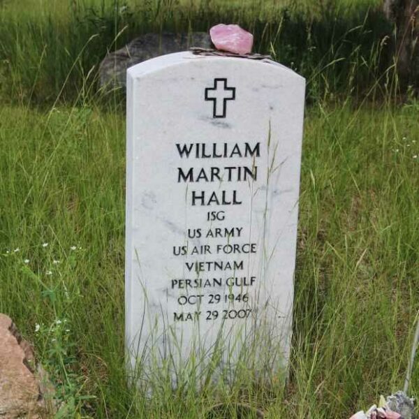 WILLIAM MARTIN HALL MEMORIAL CEMETERY STONE