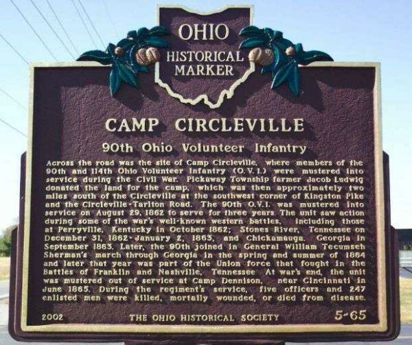 CAMP CIRCLEVILLE WAR MEMORIAL MARKER SIDE A