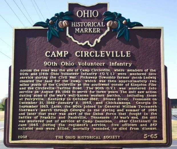 CAMP CIRCLEVILLE WAR MEMORIAL MARKER SIDE A