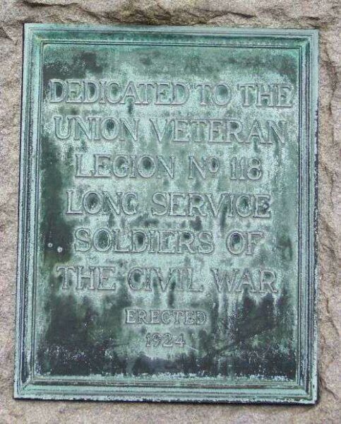 UNION VETERAN LEGION NO. 118 CIVIL WAR MEMORIAL PLAQUE