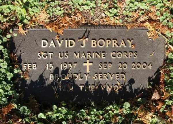 DAVID J BOPRAY MEMORIAL CEMETERY STONE