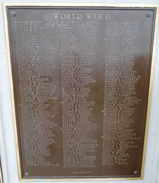 HULL WAR VETERANS MEMORIAL PLAQUE F