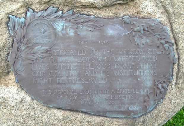 QUINCY WORLD WAR MEMORIAL PLAQUE
