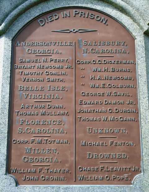 MOUNT WOLLASTON CEMETERY CIVIL WAR MEMORIAL PLAQUE C