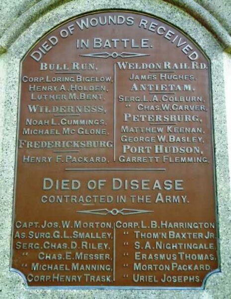 MOUNT WOLLASTON CEMETERY CIVIL WAR MEMORIAL PLAQUE B