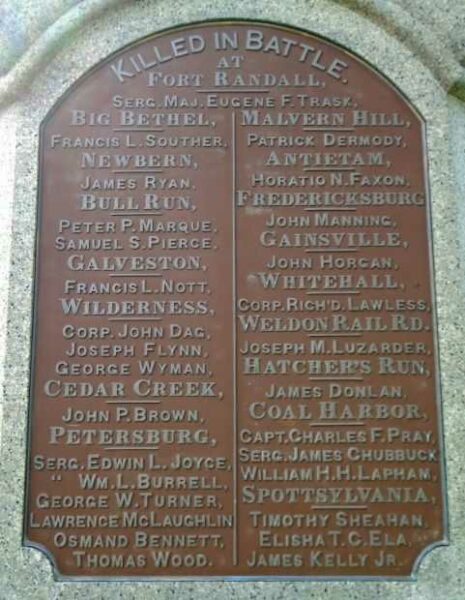 MOUNT WOLLASTON CEMETERY CIVIL WAR MEMORIAL PLAQUE A