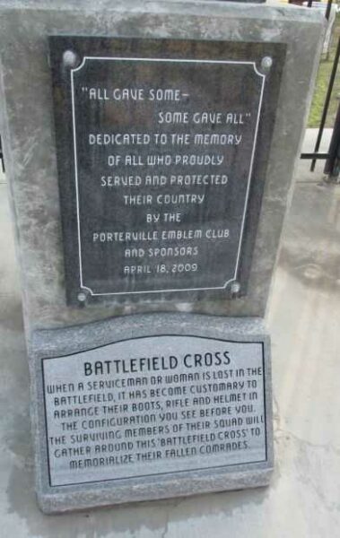 PORTERVILLE AREA VIETNAM MEMORIAL BATTLEFIELD CROSS PLAQUES