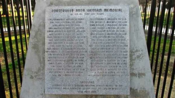 PORTERVILLE AREA VIETNAM MEMORIAL HONOR ROLL STONE