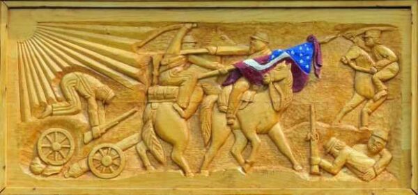BATTLE OF CEDAR CREEK 1864 WAR MEMORIAL WOOD CARVING