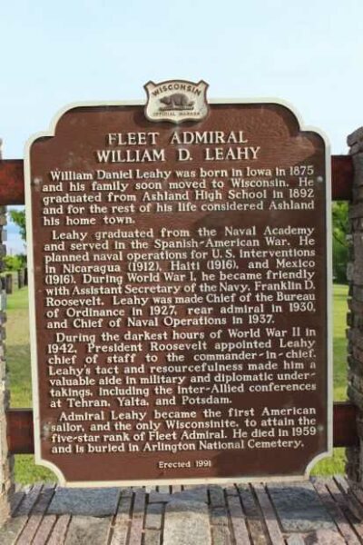FLEET ADMIRAL WILLIAM D. LEAHY WAR MEMORIAL MARKER