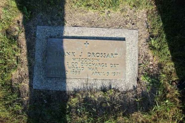FRANK J DROSSART MEMORIAL CEMETERY STONE