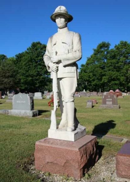 JOSEPH W. OPICKA MEMORIAL CEMETERY STONE STATUE