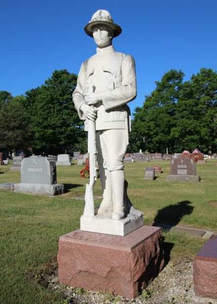 JOSEPH W. OPICKA MEMORIAL CEMETERY STONE STATUE