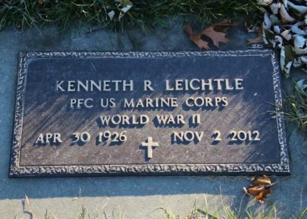 KENNETH R LEICHTLE MEMORIAL CEMETERY STONE