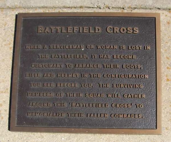 AMERICAN LEGION POST 166 BATTLEFIELD CROSS MEMORIAL PLAQUE A