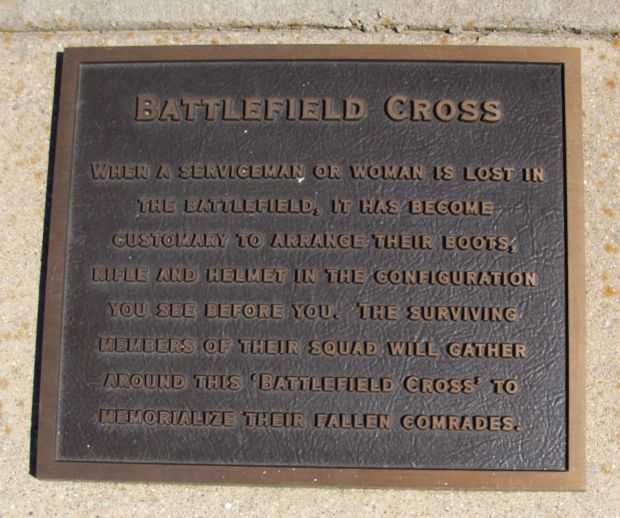 AMERICAN LEGION POST 166 BATTLEFIELD CROSS MEMORIAL PLAQUE A